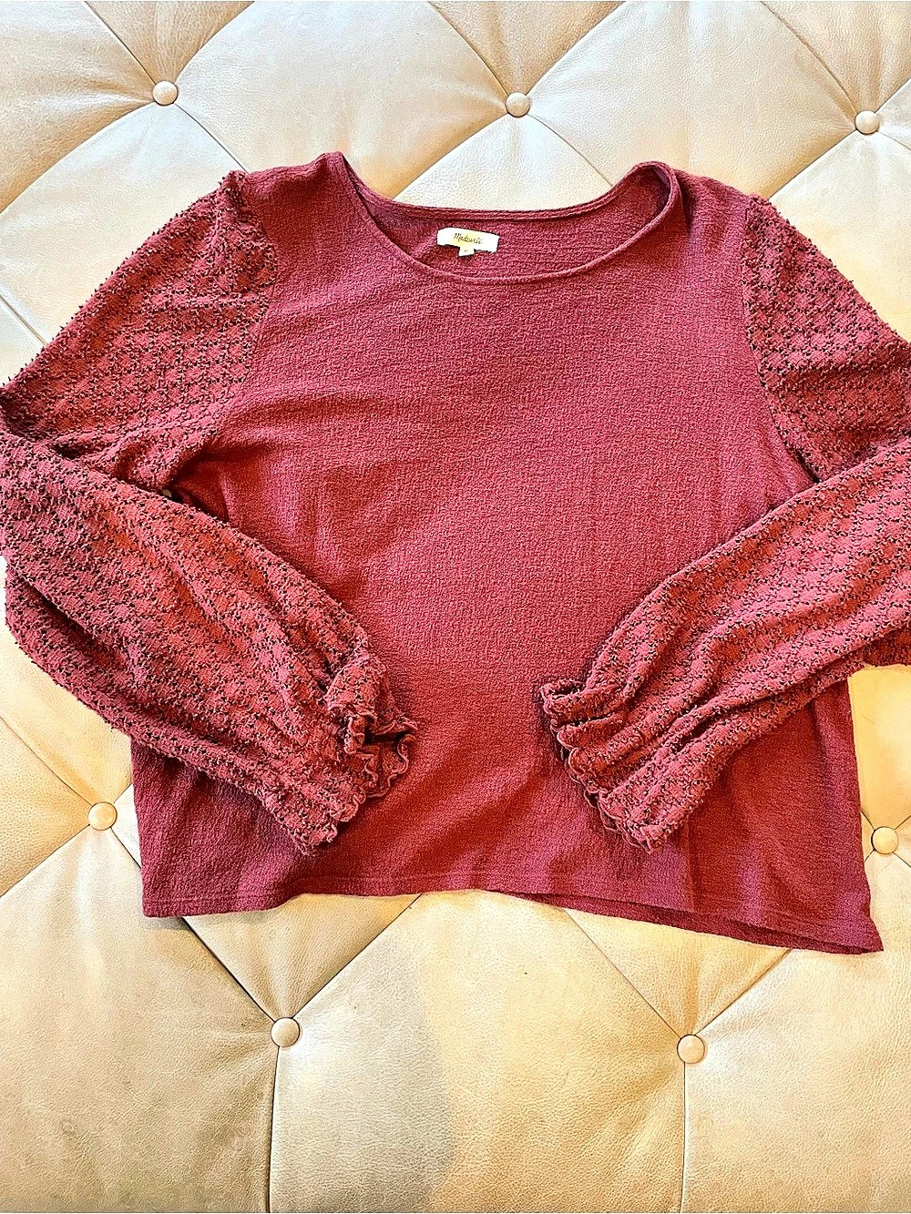 Madewell Burgundy Long Sleeve Top XL